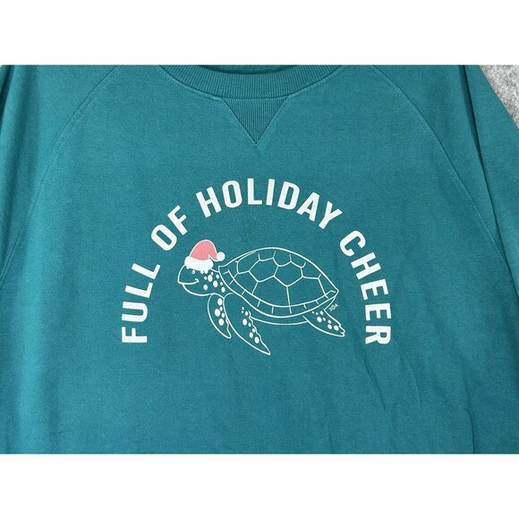Florida 30A Sweatshirt Women's 2XL Green Turtle Christmas Holiday Cheer - Picture 2 of 12